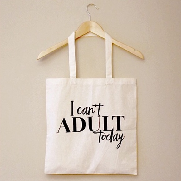 I Can't Adult Today Natural Cotton Canvas Tote Bag - Picture 2 of 2
